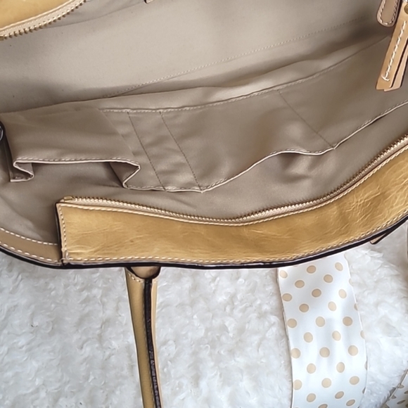 COACH | Madeline Tan Putty Satchel Bag w/Logo Scarf & Dust bag - Picture 12 of 16